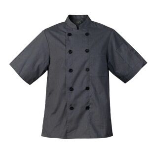 Chef Code Lightweight Ultra Soft Short Sleeve Chef Coat Jacket Charcoal XL New